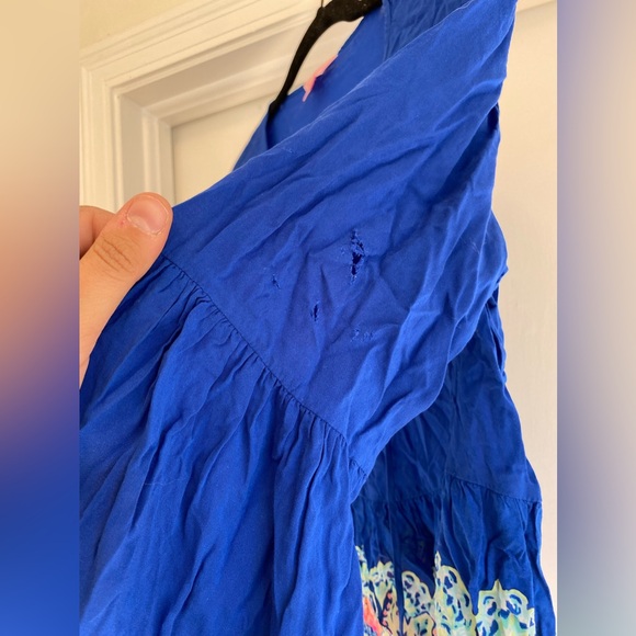 Lilly Pulitzer Bell Sleeve Blue & Pink top Blouse Preppy Women’s Small - Picture 5 of 7